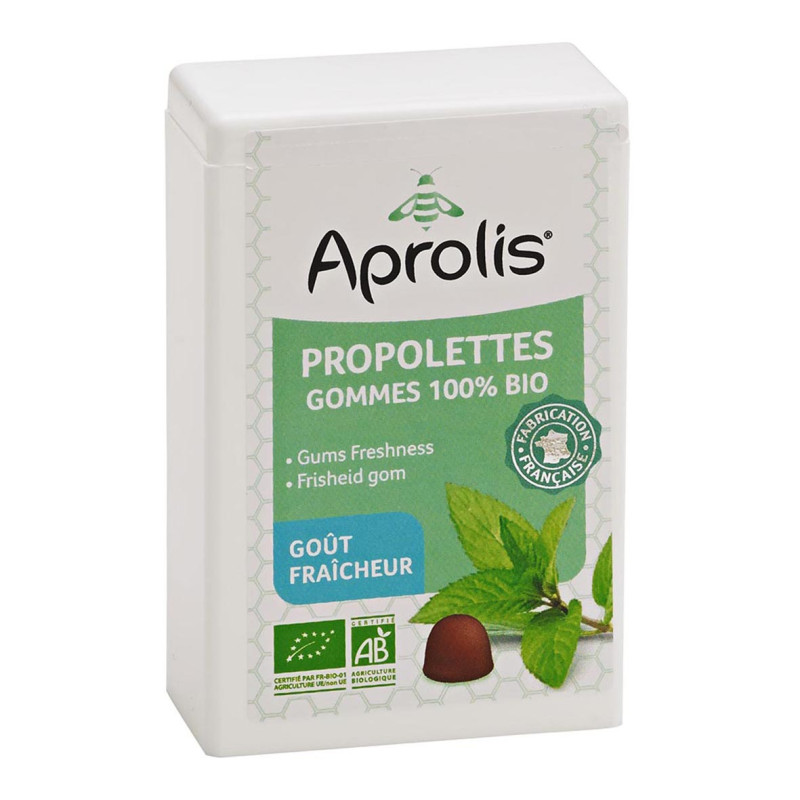 Propolettes Fraîcheur Aprolis BIO - Gomme à la propolis naturelle et haleine fraîche